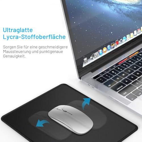 KTRIO Mauspad 3 Pack, Mousepad [30% Größer], Mouse Pad mit Anti-Rutsch-Gummiboden & Vernähte Kanten Mauspads für Computer Laptop und PC, Mouse Mat 275x215mm (Schwarz) Bild 2