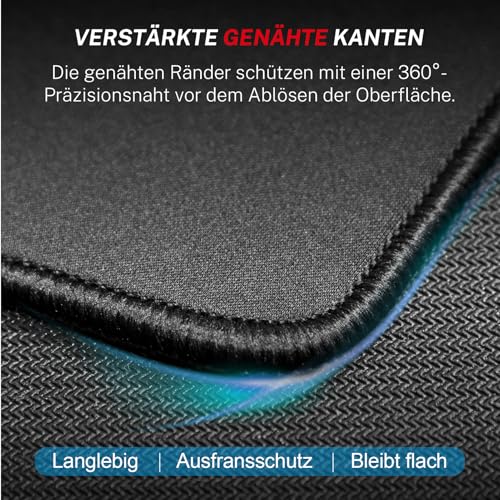 KTRIO Mauspad 3 Pack, Mousepad [30% Größer], Mouse Pad mit Anti-Rutsch-Gummiboden & Vernähte Kanten Mauspads für Computer Laptop und PC, Mouse Mat 275x215mm (Schwarz) Bild 3
