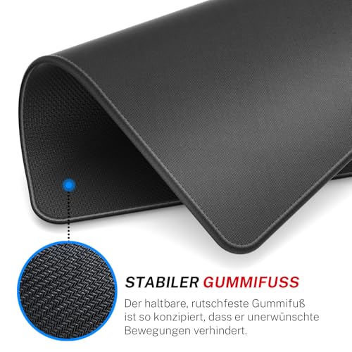KTRIO Mauspad 3 Pack, Mousepad [30% Größer], Mouse Pad mit Anti-Rutsch-Gummiboden & Vernähte Kanten Mauspads für Computer Laptop und PC, Mouse Mat 275x215mm (Schwarz) Bild 4