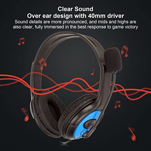 Elprico Gaming-Headset, 3,5-mm-Gaming-Over-Ear-Headset-Kopfhörer mit Weichen Kunstleder-Ohrmuscheln mit Mikrofon für PC-Laptop für für One Bild 4