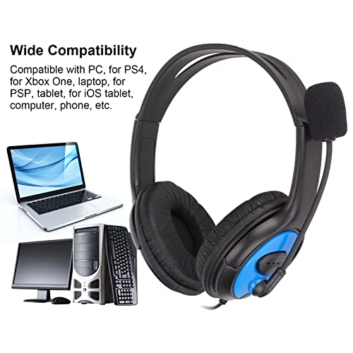 Elprico Gaming-Headset, 3,5-mm-Gaming-Over-Ear-Headset-Kopfhörer mit Weichen Kunstleder-Ohrmuscheln mit Mikrofon für PC-Laptop für für One Bild 5