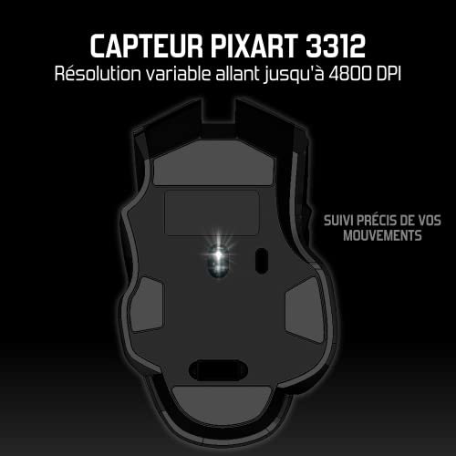 SPIRIT OF GAMER - Gaming Maus Kabellos Wiederaufladbar Elite M70-8 Programmierbare Tasten - RGB Hintergrundbeleuchtung - Ergonomische Gaming Maus mit Daumenauflage - Optischer Sensor 4800 DPI Bild 5