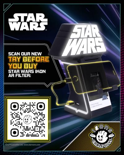 Cableguys Ikon Star Wars Halterung für Gaming Zubehör und Smartphone, Beleuchteter Multifunktionshalter, Controller Halter kompatibel mit Xbox-, PlayStation- & den meisten Controllern Bild 6