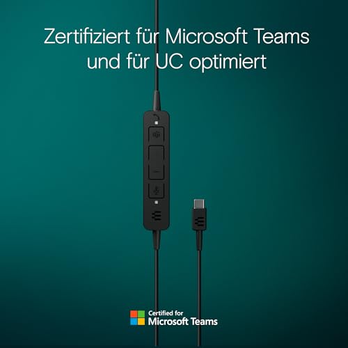 EPOS C10 USB-Headset mit Mikrofon, kabelgebundene Kopfhörer mit einfacher und flexibler USB-C-Verbindung und EPOS BrainAdapt-Technologie. Bild 4