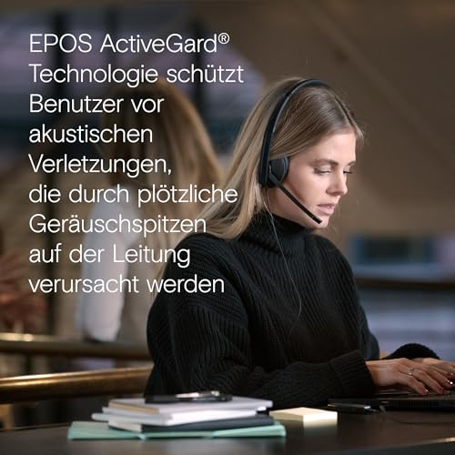 EPOS C10 USB-Headset mit Mikrofon, kabelgebundene Kopfhörer mit einfacher und flexibler USB-C-Verbindung und EPOS BrainAdapt-Technologie. Bild 6