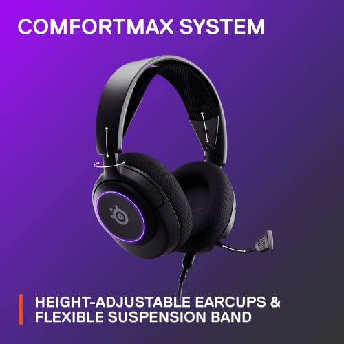 SteelSeries Arctis Nova 3 Multi-Plattform-Gaming-Headset – Signature Arctis Sound – ClearCast Gen 2 Mic – PC, PS5/PS4, Xbox Series X|S, Switch, Mobile, Schwarz Bild 7