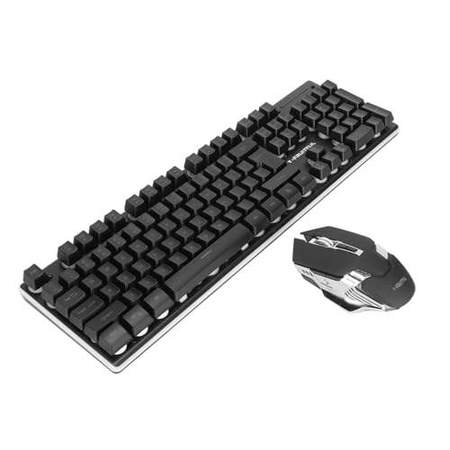 Kabellose Tastatur und Maus Kombination, RGB Gaming Tastatur Maus Set, Wiederaufladbare Tastaturs mit 104 Tasten, LED Hintergrundbeleuchtung, 7D 3200 DPI Mauses, Mechanisches Gefühl, für PC-Gamer Bild 1