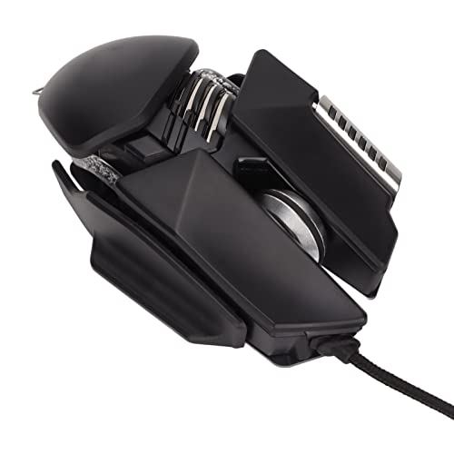 Gaming-Maus, 12800 DPI Einziehbare Anpassung Wassergekühlter RGB-Lichteffekt Kabelgebundene Maus Galvanisierte Walzen Basis aus gebürstetem Metall PC-Gaming-Mäuse mit Basis-DPI-Zyklusschlüssel Bild 1