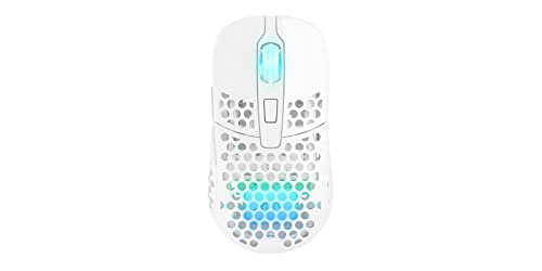 Xtrfy M42 Wireless, kabellose ultraleichte Gaming-Maus, optimiert für E-Sports, 2.4 GHz Funk, RGB-Beleuchtung, modulares Gehäuse (2 Größen inkl.), wiederaufladbar, weiß Bild 1