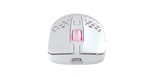 Xtrfy M42 Wireless, kabellose ultraleichte Gaming-Maus, optimiert für E-Sports, 2.4 GHz Funk, RGB-Beleuchtung, modulares Gehäuse (2 Größen inkl.), wiederaufladbar, weiß Bild 4