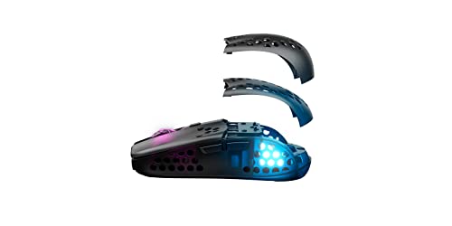 Xtrfy MZ1 Wireless, ultraleichte kabellose Gaming-Maus, 2.4 GHz Funk, Pixart 3370 Sensor, einzigartige Form für optimales Zielen, RGB-Beleuchtung, wiederaufladbar, schwarz Bild 4