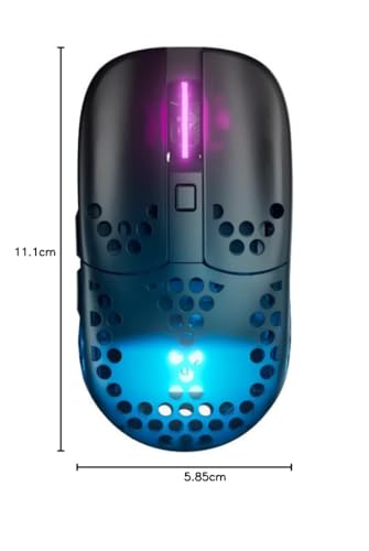 Xtrfy MZ1 Wireless, ultraleichte kabellose Gaming-Maus, 2.4 GHz Funk, Pixart 3370 Sensor, einzigartige Form für optimales Zielen, RGB-Beleuchtung, wiederaufladbar, schwarz Bild 7
