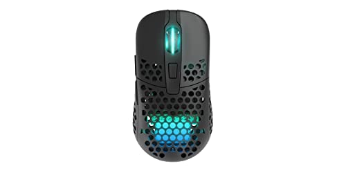 Xtrfy M42 Wireless, kabellose ultraleichte Gaming-Maus, optimiert für E-Sports, 2.4 GHz Funk, RGB-Beleuchtung, modulares Gehäuse (2 Größen inkl.), wiederaufladbar, schwarz Bild 1