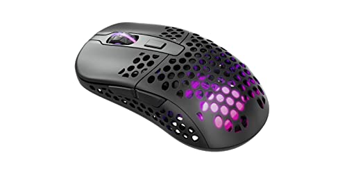 Xtrfy M42 Wireless, kabellose ultraleichte Gaming-Maus, optimiert für E-Sports, 2.4 GHz Funk, RGB-Beleuchtung, modulares Gehäuse (2 Größen inkl.), wiederaufladbar, schwarz Bild 2