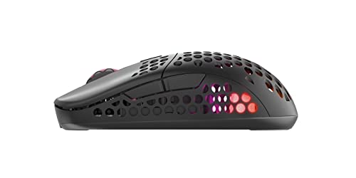 Xtrfy M42 Wireless, kabellose ultraleichte Gaming-Maus, optimiert für E-Sports, 2.4 GHz Funk, RGB-Beleuchtung, modulares Gehäuse (2 Größen inkl.), wiederaufladbar, schwarz Bild 5