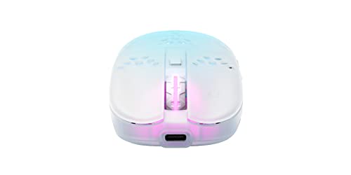 Xtrfy MZ1 Wireless, ultraleichte kabellose Gaming-Maus, 2.4 GHz Funk, Pixart 3370 Sensor, einzigartige Form für optimales Zielen, RGB-Beleuchtung, wiederaufladbar, weiß Bild 4