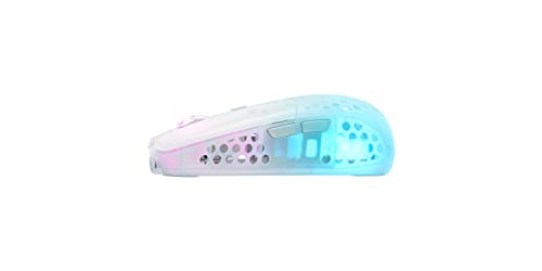 Xtrfy MZ1 Wireless, ultraleichte kabellose Gaming-Maus, 2.4 GHz Funk, Pixart 3370 Sensor, einzigartige Form für optimales Zielen, RGB-Beleuchtung, wiederaufladbar, weiß Bild 5