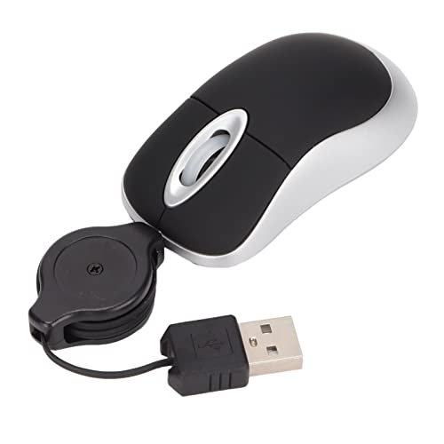 Kabelgebundene USB-Maus, 68 cm Einziehbares Kabel, Tragbare Maus für Computer und Laptops, Kompakte Reisemaus, Verstellbare Kabelmaus Bild 1