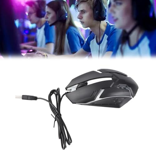 Annadue USB-Kabel-Gaming-Maus Ergonomische Schnelle PC-Computer Optische Mäuse Hochpräzise Gaming-Mäuse für Windows, PC, Mac, Laptop-Gamer(Schwarz) Bild 4
