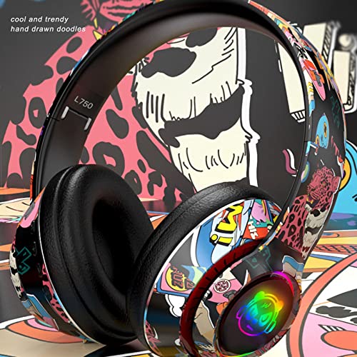 Yoidesu Over-Ear-Kopfhörer, Schwarzes Bluetooth 5.1-HiFi-Soundqualität-Gaming-Headset, Geringere Leistung, Bunte Lichter, Computerkopfhörer Bild 2
