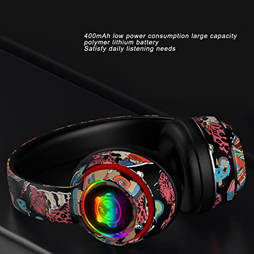 Yoidesu Over-Ear-Kopfhörer, Schwarzes Bluetooth 5.1-HiFi-Soundqualität-Gaming-Headset, Geringere Leistung, Bunte Lichter, Computerkopfhörer Bild 3