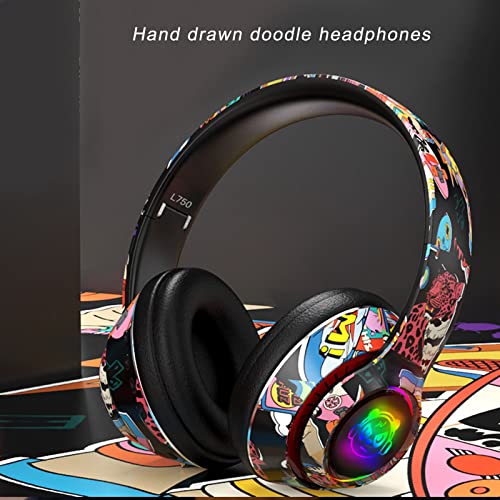 Yoidesu Over-Ear-Kopfhörer, Schwarzes Bluetooth 5.1-HiFi-Soundqualität-Gaming-Headset, Geringere Leistung, Bunte Lichter, Computerkopfhörer Bild 5
