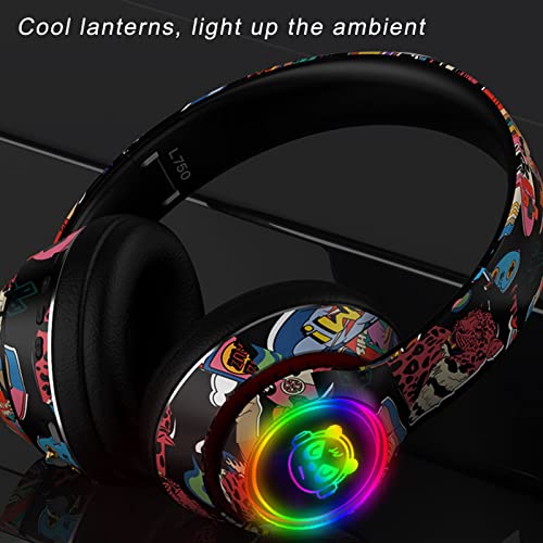 Yoidesu Over-Ear-Kopfhörer, Schwarzes Bluetooth 5.1-HiFi-Soundqualität-Gaming-Headset, Geringere Leistung, Bunte Lichter, Computerkopfhörer Bild 7