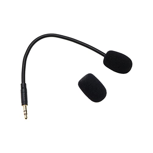 3,5 mm Ersatz-Mikrofon, 19 cm, reduziert Geräuschentwicklung, abnehmbar, kompatibel mit SteelSeries Arctis 1 kabelgebundenes kabelloses Gaming-Headset, Schwarz mit Schaumstoffabdeckung Bild 1