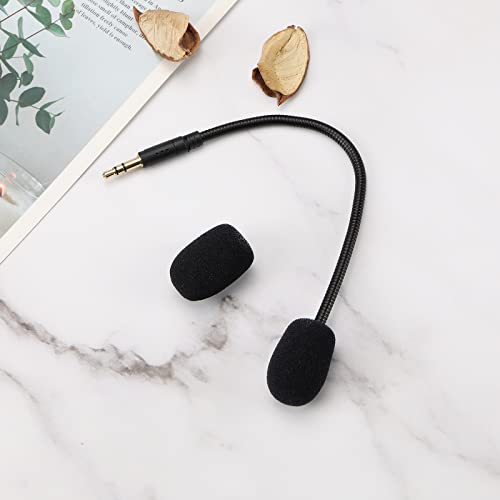 3,5 mm Ersatz-Mikrofon, 19 cm, reduziert Geräuschentwicklung, abnehmbar, kompatibel mit SteelSeries Arctis 1 kabelgebundenes kabelloses Gaming-Headset, Schwarz mit Schaumstoffabdeckung Bild 7