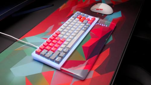 CHERRY XTRFY GP5, XL Gaming-Mauspad aus Stoff (920 x 400 x 3 mm), Glattes Speed-Pad für Präzision, Vernähte Kanten, Rutschfest, Maschinenwaschbar, Litus Red Bild 2