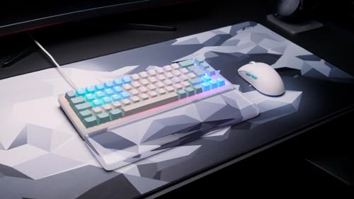 CHERRY XTRFY GP5, XL Gaming-Mauspad aus Stoff (920 x 400 x 3 mm), Glattes Speed-Pad für Präzision, Vernähte Kanten, Rutschfest, Maschinenwaschbar, Litus White Bild 2