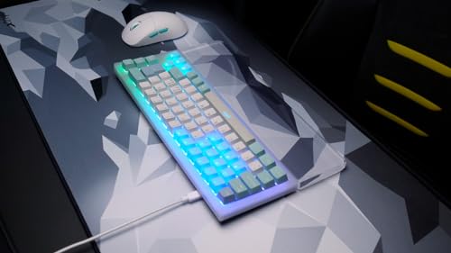 CHERRY XTRFY GP5, XL Gaming-Mauspad aus Stoff (920 x 400 x 3 mm), Glattes Speed-Pad für Präzision, Vernähte Kanten, Rutschfest, Maschinenwaschbar, Litus White Bild 5