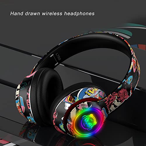 CCYLEZ Kabelloses Bluetooth Headset, LED HiFi Gaming Headset, Over Ear Kopfhörer, mit Bunten Lichtern, Upgrade von Bluetooth 5.1, Surround Sound, für Musik/Gaming//Laufen Bild 2