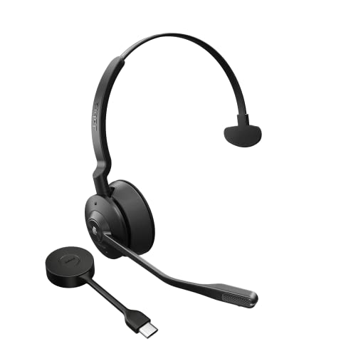 Jabra Engage 55 Schnurloses Mono Headset mit Link 400 USB-C DECT-Adapter - Mikrofon mit Geräuschunterdrückung, umfangreiche Reichweite, Gehörschutz - Für MS Teams Zertifiziert - Schwarz Bild 1