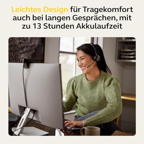 Jabra Engage 55 Schnurloses Mono Headset mit Link 400 USB-C DECT-Adapter - Mikrofon mit Geräuschunterdrückung, umfangreiche Reichweite, Gehörschutz - Für MS Teams Zertifiziert - Schwarz Bild 6