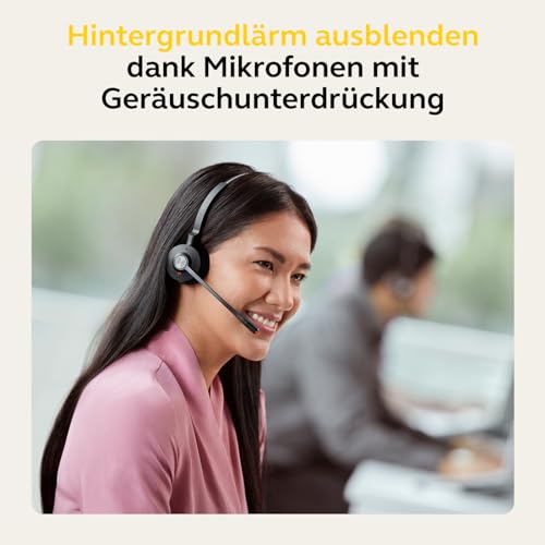 Jabra Engage 55 Schnurloses Mono Headset mit Link 400 USB-A DECT-Adapter - Mikrofon mit Geräuschunterdrückung, umfangreiche Reichweite, Gehörschutz - Für MS Teams Zertifiziert - Schwarz Bild 3