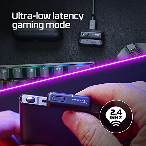 HyperXCloud MIXBuds-EchtekabelloseOhrhörer,Bluetooth-kompatibel,Low-Latency-Gaming-Modus,USB-CWireless-Adapter,langlebigerAkku,12-mm-Treiber,Silikon-Ohrpolsterin3Größen,DTSHeadphone:X Bild 2