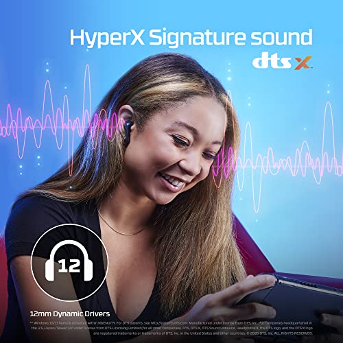 HyperXCloud MIXBuds-EchtekabelloseOhrhörer,Bluetooth-kompatibel,Low-Latency-Gaming-Modus,USB-CWireless-Adapter,langlebigerAkku,12-mm-Treiber,Silikon-Ohrpolsterin3Größen,DTSHeadphone:X Bild 5