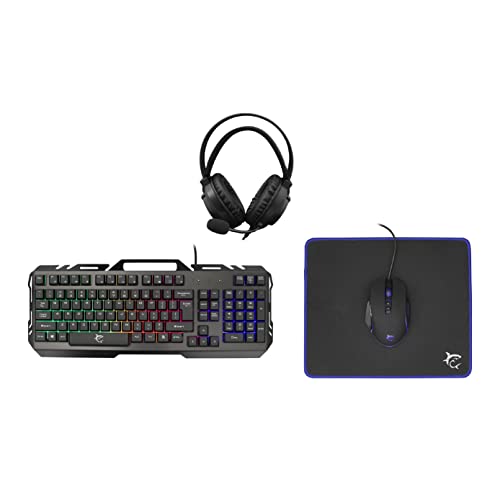 White Shark, Cheyenne, Combo 4-in-1, Gaming-Set Bestehend aus Maus mit LED-Beleuchtung 4 Farben, Tastatur mit Anti-Ghosting-Funktion, Gaming-Headset mit Mikrofon und Mouse-Matte, Schwarz Bild 1