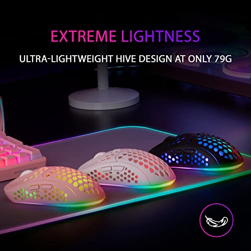 Mars Gaming MMW3P, Kabellose Gaming Maus, RGB Flow, Ultraleicht 79g, 3200DPI, Rosa Bild 2