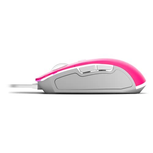 KROM Kit Tastatur, -Maus und -Mausunterlage Barbie Edition KANDY - Weiße LED-Membrantastatur, Maus optischem Sensor 6400 DPI, Mause-Matte hat eine Gummibasis, Deutsch layout, pink Bild 6