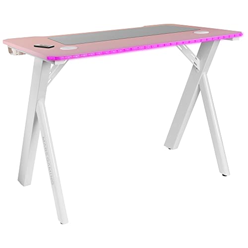 MARSGAMING Mars Gaming MGDXLRGB, Ergonomischer RGB Gaming Tisch, Headset+Flaschenständer, 160x60cm, Schwarz Bild 1