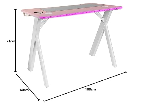 MARSGAMING Mars Gaming MGDXLRGB, Ergonomischer RGB Gaming Tisch, Headset+Flaschenständer, 160x60cm, Schwarz Bild 2