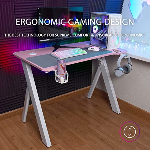 MARSGAMING Mars Gaming MGDXLRGB, Ergonomischer RGB Gaming Tisch, Headset+Flaschenständer, 160x60cm, Schwarz Bild 3