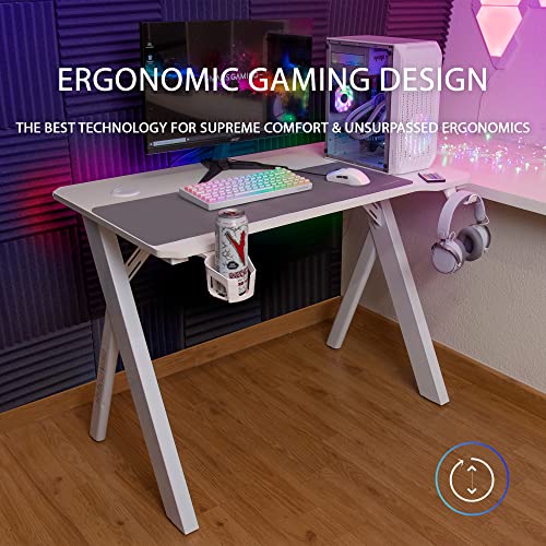 MARSGAMING MGD100RGB, RGB Gaming Tisch, XXL Mousepad, Headset Ständer + Flasche, 100x60cm, Rosa, One Size, MGD100RGBP Bild 3