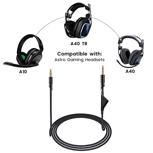 weishan A40 Kabel Ersatz für Astro A10 A40 TR Gaming-Headsets, 3,5 mm geflochtenes abnehmbares Audiokabel mit Inline-Lautstärkeregler, 1,8 m lang Bild 2