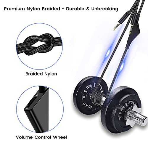 weishan A40 Kabel Ersatz für Astro A10 A40 TR Gaming-Headsets, 3,5 mm geflochtenes abnehmbares Audiokabel mit Inline-Lautstärkeregler, 1,8 m lang Bild 4