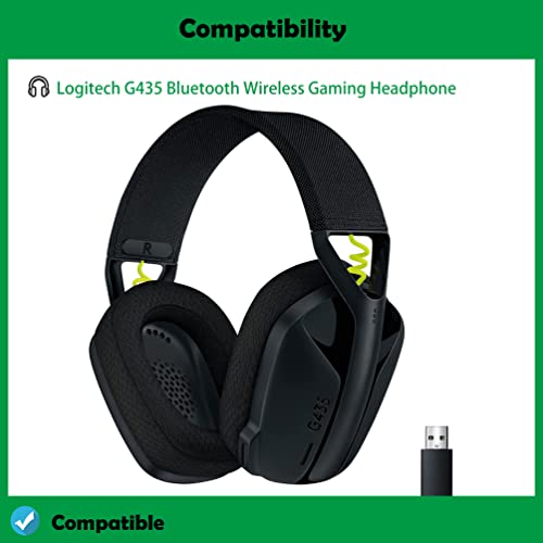 G435 Ohrpolster Ersatz – Kompatibel mit Logitech G435 Bluetooth Wireless Gaming Headset, Ohrpolster mit Geräuschisolierender Schaumstoff Bild 2