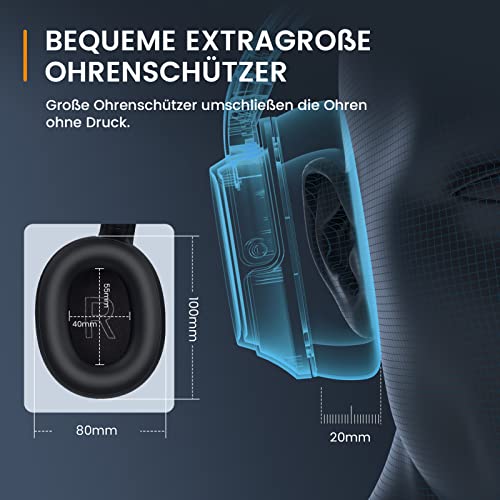 EKSA H6 Bluetooth Headset mit Mikrofon & USB Dongle [55 Stdn & 10M Reichweite] Wireless PC Headphones mit AI Rauschunterdrückung Mic, Over Ear Headset für Business/Büro/Zuhause/Teams Bild 6