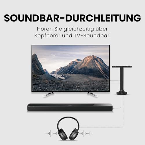 Avantree Duet - 2 Kabellose Kopfhörer für Fernseher, klarer und lauter Klang für Senioren, einfache Plug-&-Play-Einrichtung, mit 2,4-GHz-RF-Sender & Ladestation Bild 6